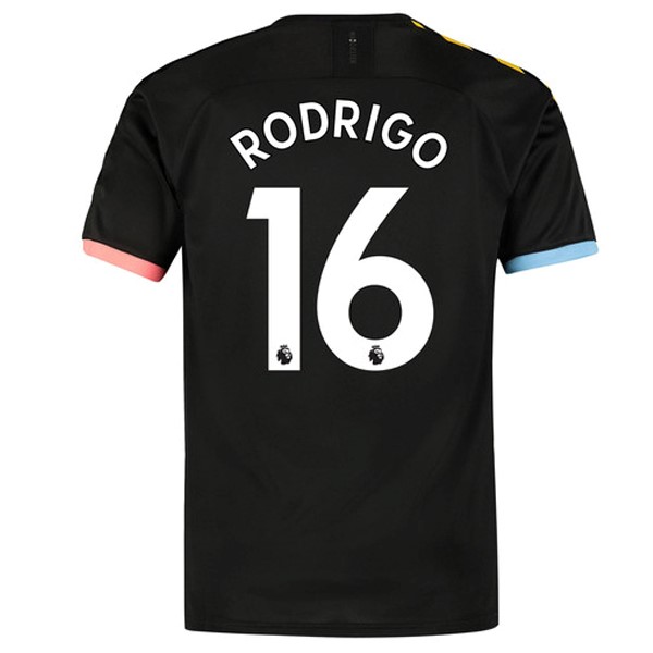 Camiseta Manchester City NO.16 Rodrigo Segunda equipación 2019-2020 Negro